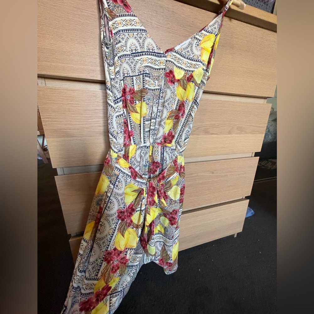 SHEIKE Lemon Print Tie Front Mini Dress - Size 8 - Picture 4 of 5